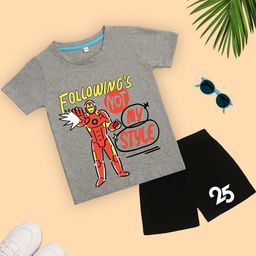 YK Disney Boys Printed Round Neck Pure Cotton T-shirt With Short-image-91