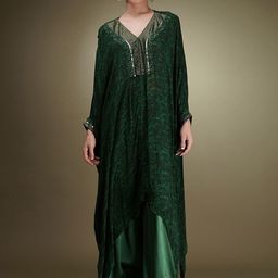 Breathe by Aakanksha Singh Printed Sequinned Silk Georgette Tunic With Palazzo-picture-56
