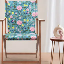 Chumbak Teal & Pink Spring Bloom Bistro Folding Chair-image-20