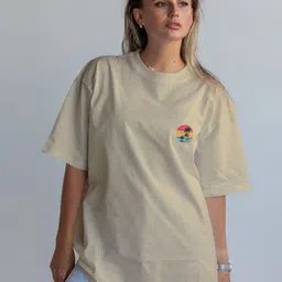 CORSICA Graphic Printed Round Neck Cotton Oversized T-shirt-image-85