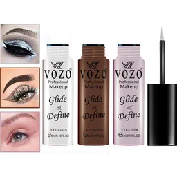 VOZO Set Of 3 Glide & Define Infusion Essential Liquid Eyeliner- 5ml Each- Shade- 01-06-11 image 3