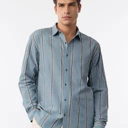 The Souled Store Men Vertical Striped Spread Collar Casual Shirt-picture-23