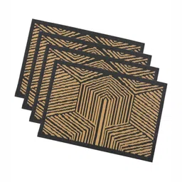 Aura 4-PcBlack & Grey Chevron Printed Anti-Skid Doormat-picture-14