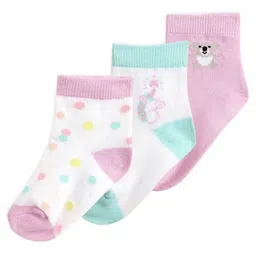 MiArcus Infant Girls Pack Of 3Bamboo Printed Socks-13
