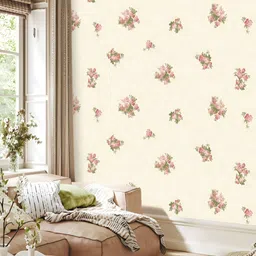 Fedora Wallpapers Spring Vibes Cream & Pink 3D Floral Printed Waterproof Wallpaper-14