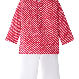 JAV CREATIONS Boys Leheriya Printed Cotton Kurta with Pyjama-picture-13