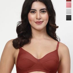 LILY manoop Women Pack Of 4 Full Coverage Non Padded Non Wired Regular Everyday Bra-29