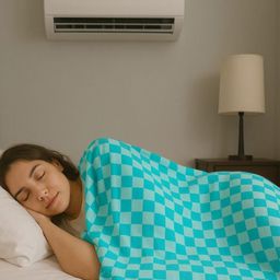 VANISHREE WORLD Blue Checked AC Room 210 GSM Single Bed Quilt-image-43