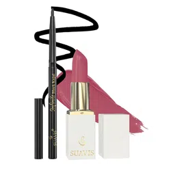 SUAVIS Set Of 2 Long Lasting Lipstick Smokey - Rose - 105 & Kajal Black - 401-23