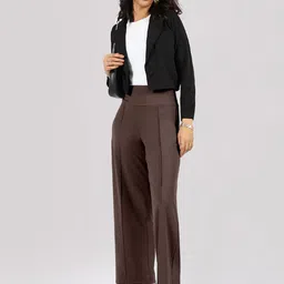 Blissclub Women Relaxed Fit High-Rise Pleated Wide Leg Pants Trousers-picture-19