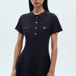 MANGO Mock Pocket Knitted Shirt Dress-picture-46