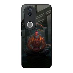 QRIOH Lord Hanuman Animated Quirky Printed Vivo V50 5G Glass Back Case Mobile Accessories-image-97