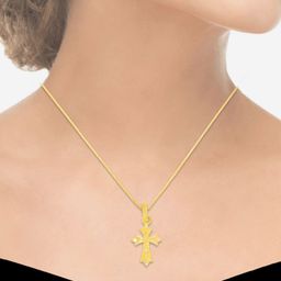 WHP JEWELLERS Celestial Cross 22 KT Yellow Gold Pendant For Women.-image-65