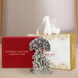INTERNATIONAL GIFT Silver-Toned Radha Krishna Religious Idol Showpiece-image-98