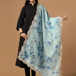 Kaizen TEXO FAB Printed Organza Dupatta image 1