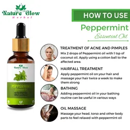 Nature Glow Herbal Set Of 3 Tea Tree With Kumkumadi & Peppermint Essential Oils- 15ml Each image 5