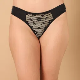 PrettyCat Self-Designed Mid-Rise Bikini Briefs PC-PA-7028-BLK-S-17