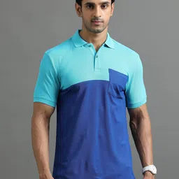 ECOLINE Clothing Men Antimicrobial Colourblocked Polo Collar T-shirt-image-78