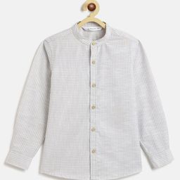 Campana Boys Pinstripes Opaque Striped Casual Shirt-image-36
