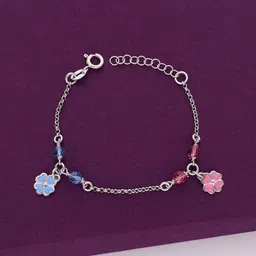 KAI JEWEL Kids Sterling Silver Rhodium-Plated Beaded Charm Bracelet-image-30