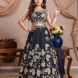 Lagorii Luxe Girls Embroidered Ready to Wear Lehenga Set-image-56