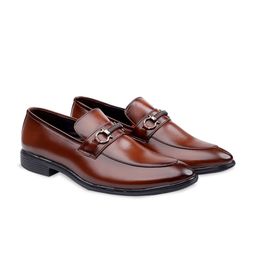 GLOBAL RICH Men Round Toe Lightweight Horsebit Loafers-image-100
