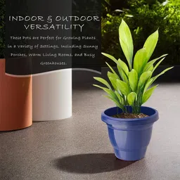 Kuber Industries Blue Set Of 4 Plastic 2-Layer Planters image 4