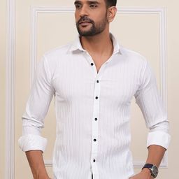 BADLAND Men Classic Regular Fit Textured Spread Collar Casual Shirt-image-59