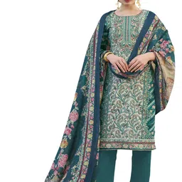 DRAVINAM Trends Embroidered Pure Cotton Unstitched Dress Material-picture-20