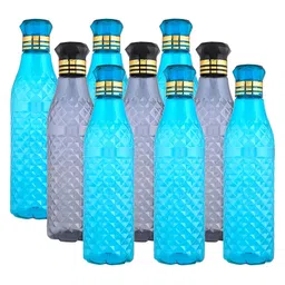 Aura Black & Blue 9 Pieces Textured Water Bottles-1 L Each-picture-48