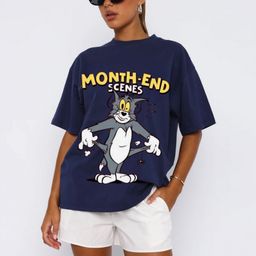 RAYACLOSET Women Printed Applique T-shirt-image-31