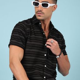THE BEETEL HOUSE Men Relaxed Regular Fit Spread Collar Shirt-image-86