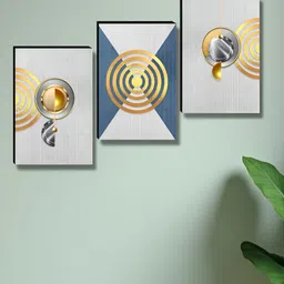 Myntra Elegant Homes Grey & Gold-Toned 3 Pieces Abstract Wall Arts-image-28
