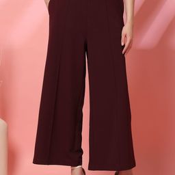 STYLECAST X KASSUALLY Women Comfort Flared High-Rise Easy Wash Trousers-image-55