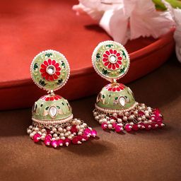 Yellow Chimes Contemporary Jhumkas Earrings-35