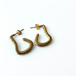 The Jewellery Tale Stainless Steel Gold Plated Contemporary Half Hoop Earrings-image-56