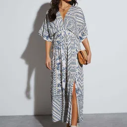 Routes by All About You Ethnic Motifs Print Maxi Dress-image-81