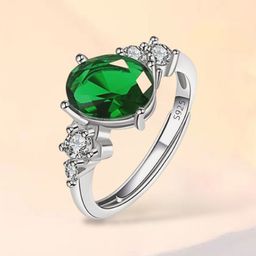 MYKI Silver-Plated Cubic Zirconia Stone-Studded Adjustable Finger Ring-picture-12
