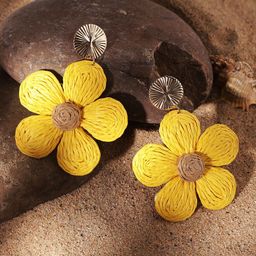 Priyaasi Gold Plated Floral Drop Earrings-40