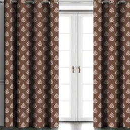 Aura Coffee Brown Set of 2 Black Out Door Curtain-image-65