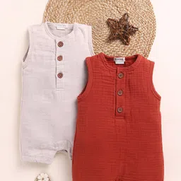 COT & CANDY Infants Kids Pack Of 2 Rompers-picture-12
