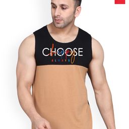 SLOWLORIS Pack Of 2 Printed Gym Vests VSL26 CMB(CHS BLACKRUST)(PLAIN BLACKRED)-image-41
