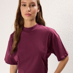 Trendyol Women High Neck Pockets T-shirt-picture-25