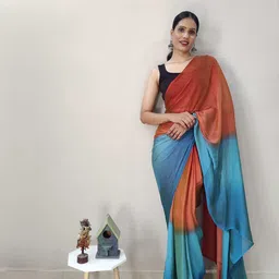 DIVASTRI Ombre Poly Chiffon Ready to Wear Saree-image-53