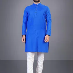 Attigo Blue Cotton Blend Kurta Sets-picture-33