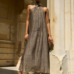 Dash and Dot Women High Neck Cotton Maxi Dress-image-46