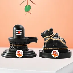 DARIDRA BHANJAN Black Shivling Nandi Religious Idol Showpiece-24