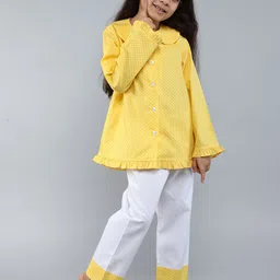 Little Clothings GirlsPolka Dot Printed Night suit-picture-15
