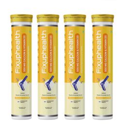Fixuphealth Set Of 4 Calcium 500mg & Vit D3 Tablets - 20 Tablets Each - Orange Flavor-48