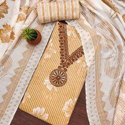 SAINOOR Embroidered Pure Cotton Unstitched Dress Material-picture-43